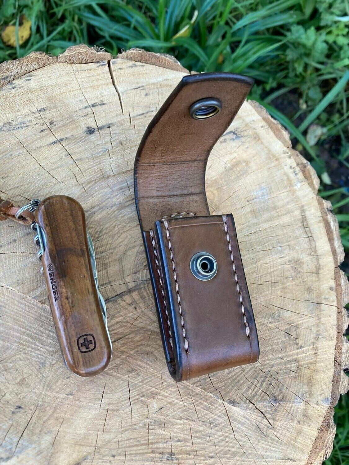 Leather 91-93mm Swiss Army Knife Belt Pouch No Ferro Loop