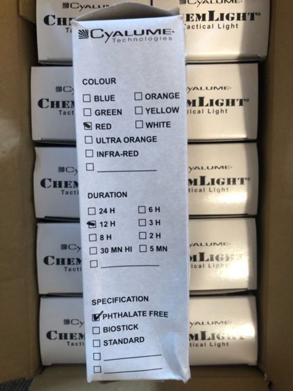 British army issue Chem lights Cyalume Red