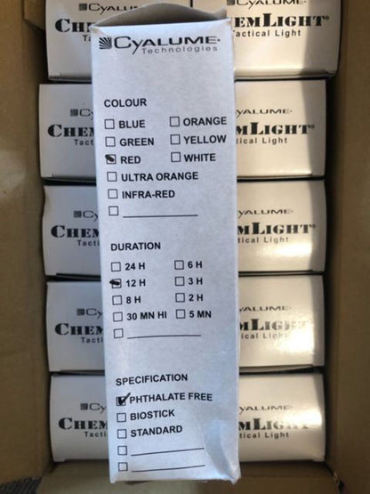 British army issue Chem lights Cyalume Red