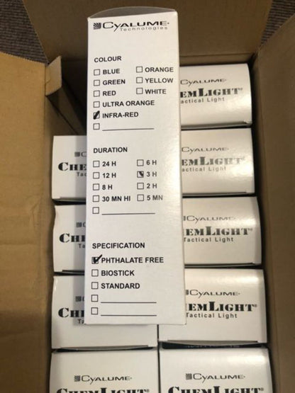 British army issue Chem lights Cyalume Red