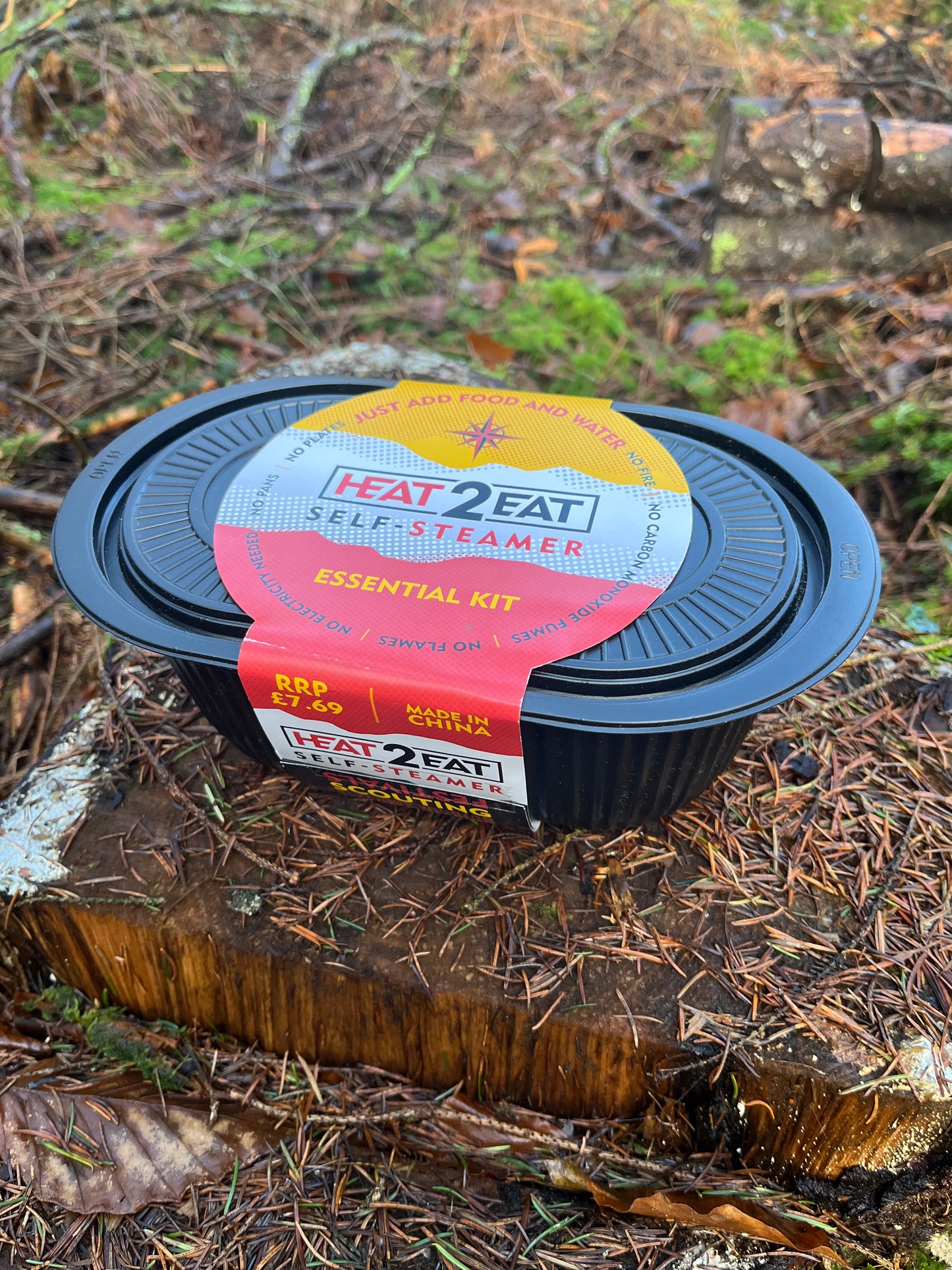 Heat2eat camping stove self steamer and 2x heat stones for camping food small