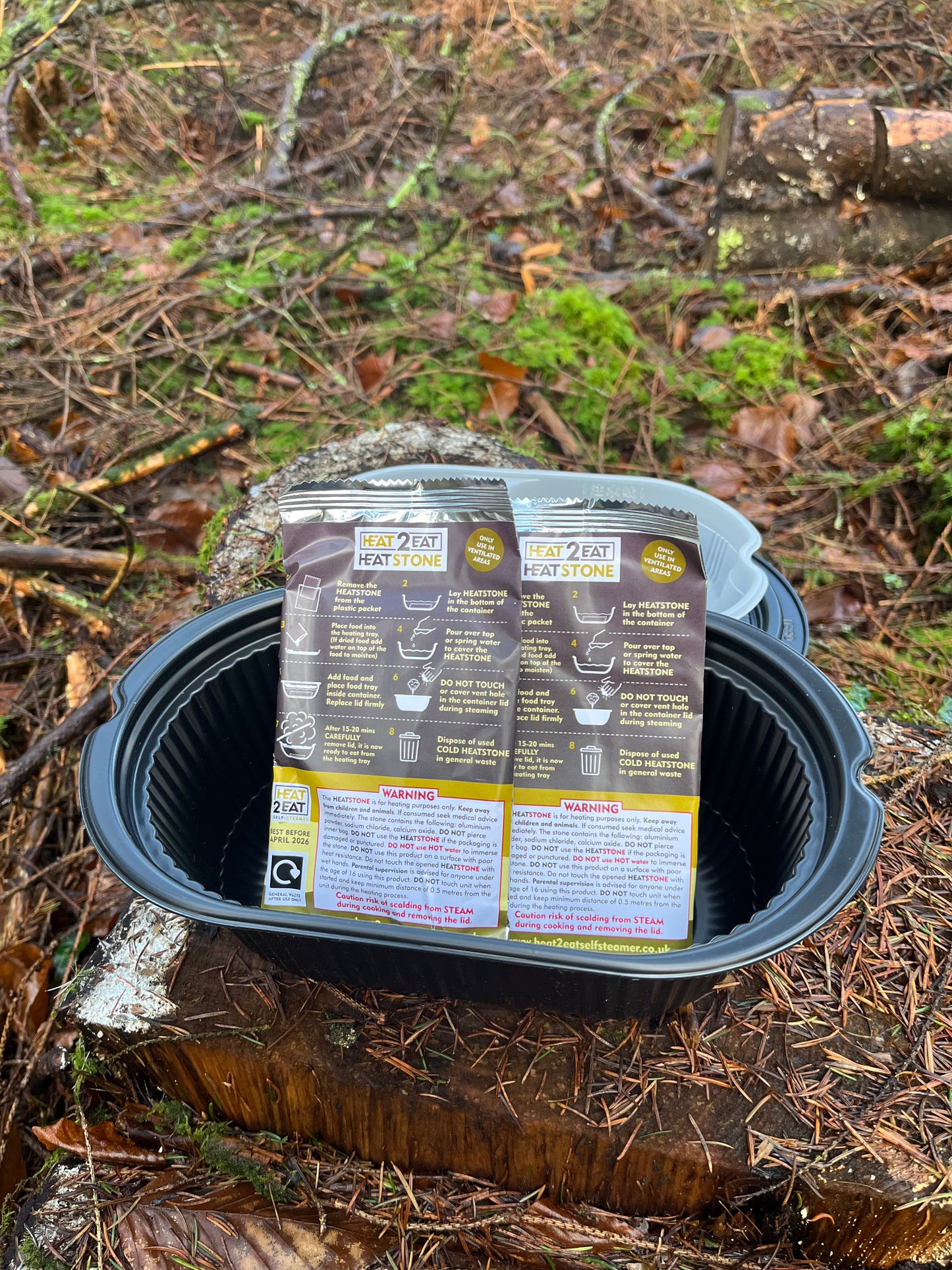 Heat2eat camping stove self steamer and 2x heat stones for camping food small