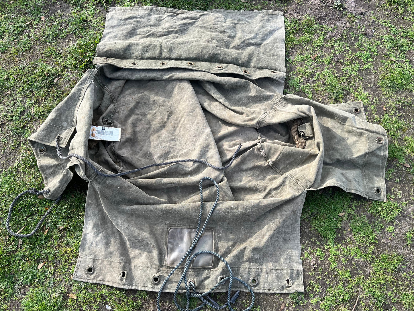 British Army tent bag 18 x 24 or 12x12 canvas good condition