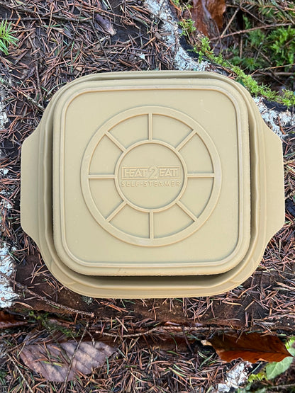 Heat2Eat Silicone self steamer and 2x heat stones for ration packs and camping foods.