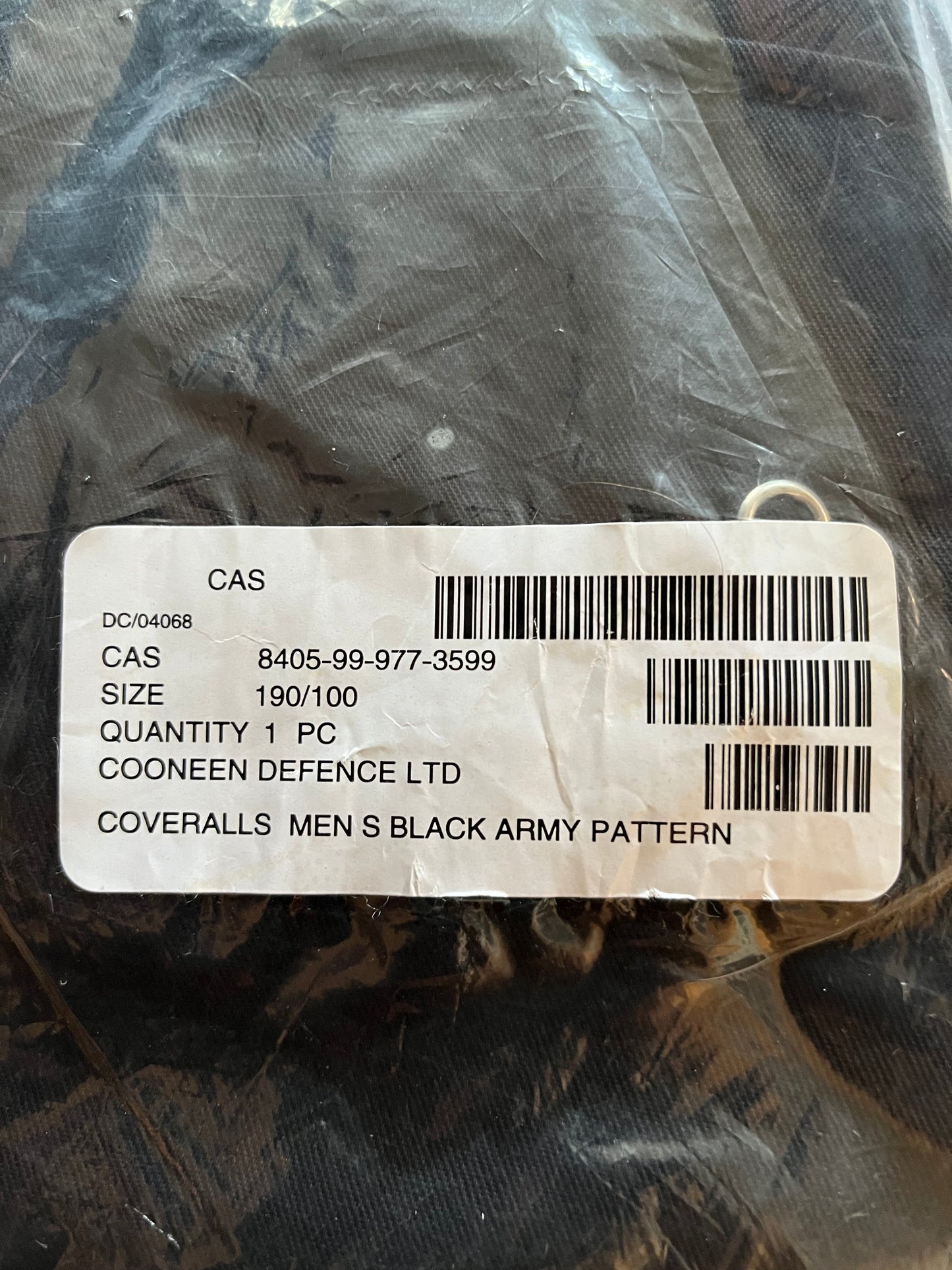 British Army coveralls popper fastening black