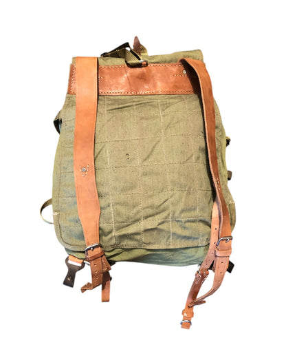 Vintage Romanian Army 30L olive canvas rucksack