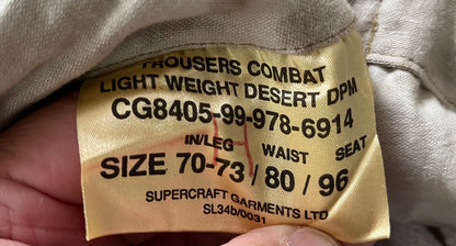 Gulf war Desert DPM combat trousers SL34b