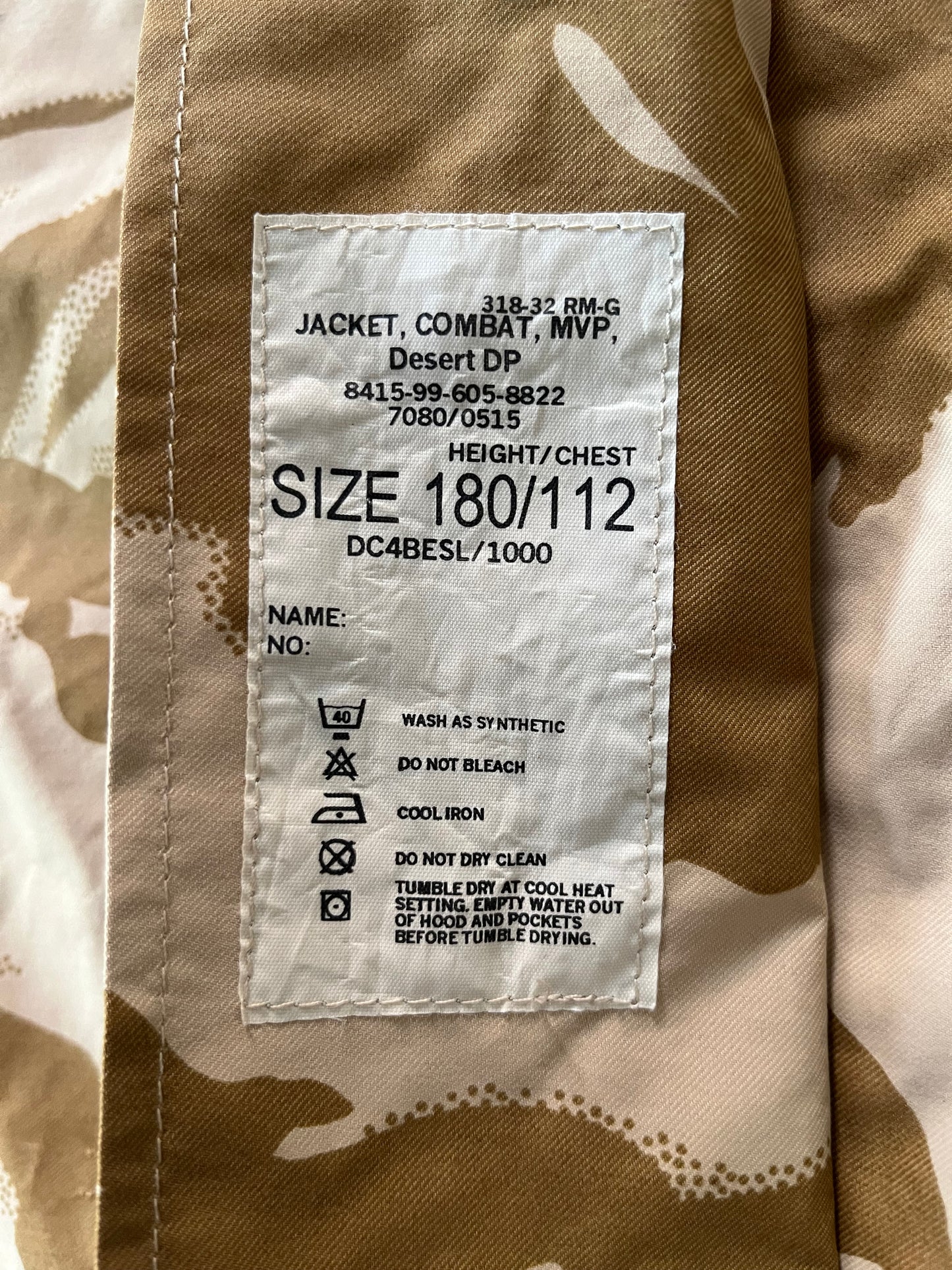 Waterproof goretex jacket Desert DPM MVP