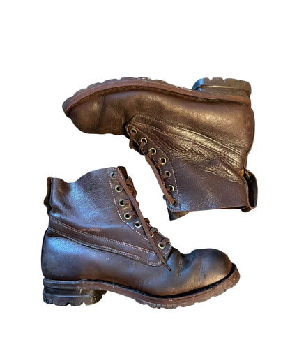 Swedish Army M59 brown leather boots size 44 EU 9.5 UK