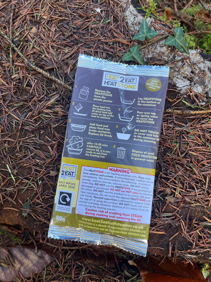 Heat2eat heat stones for ration packs and camping food for small food cooker 80g