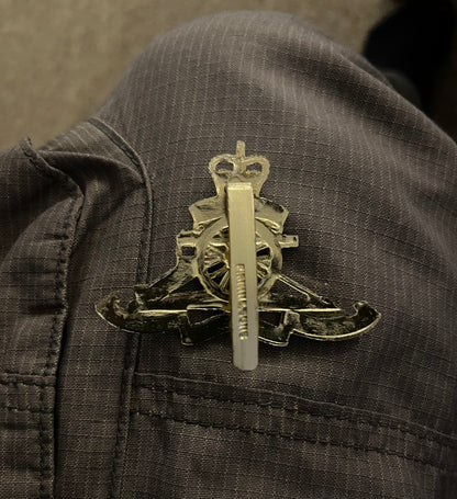 Royal artillery silver plated badge