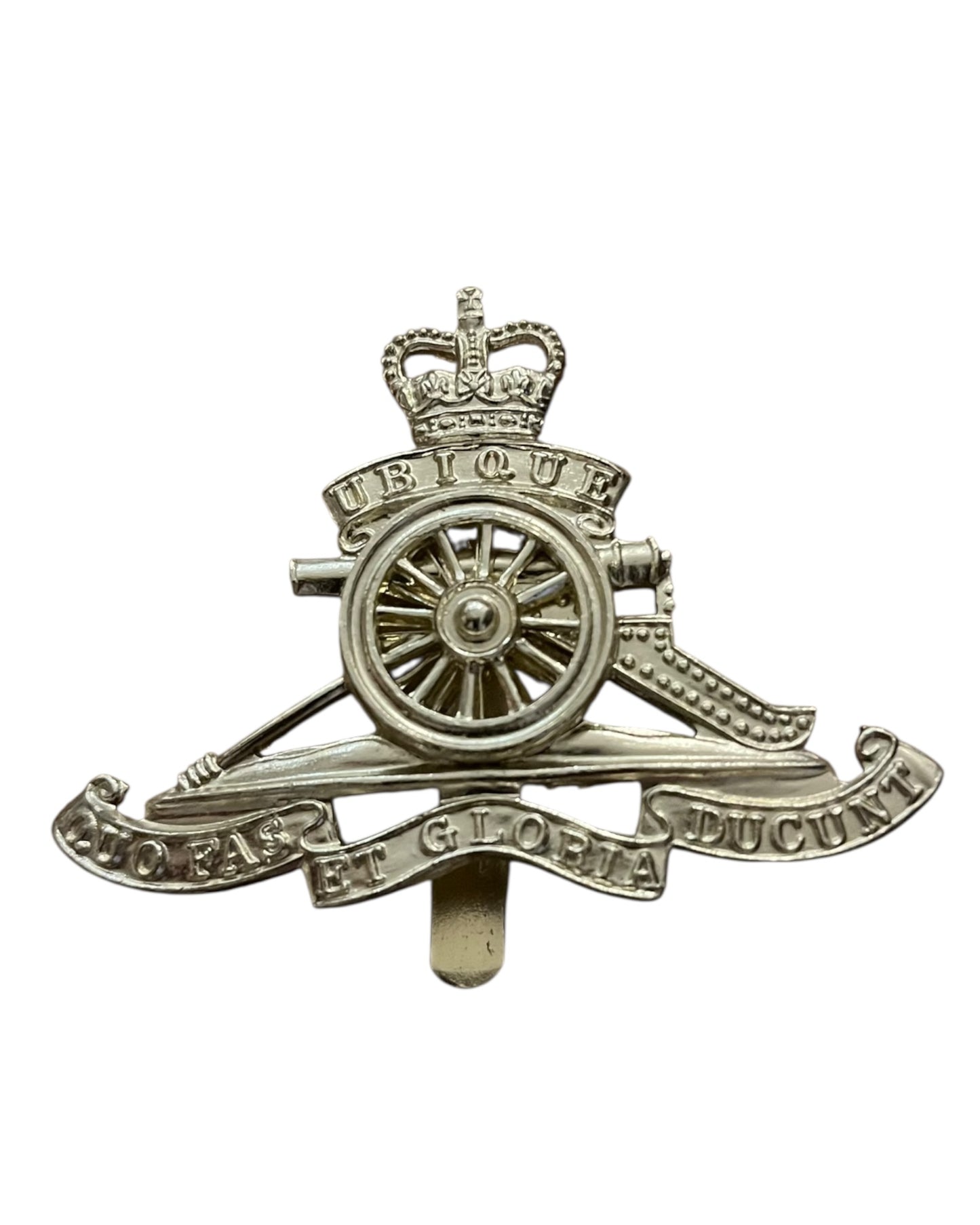 Royal artillery silver plated badge
