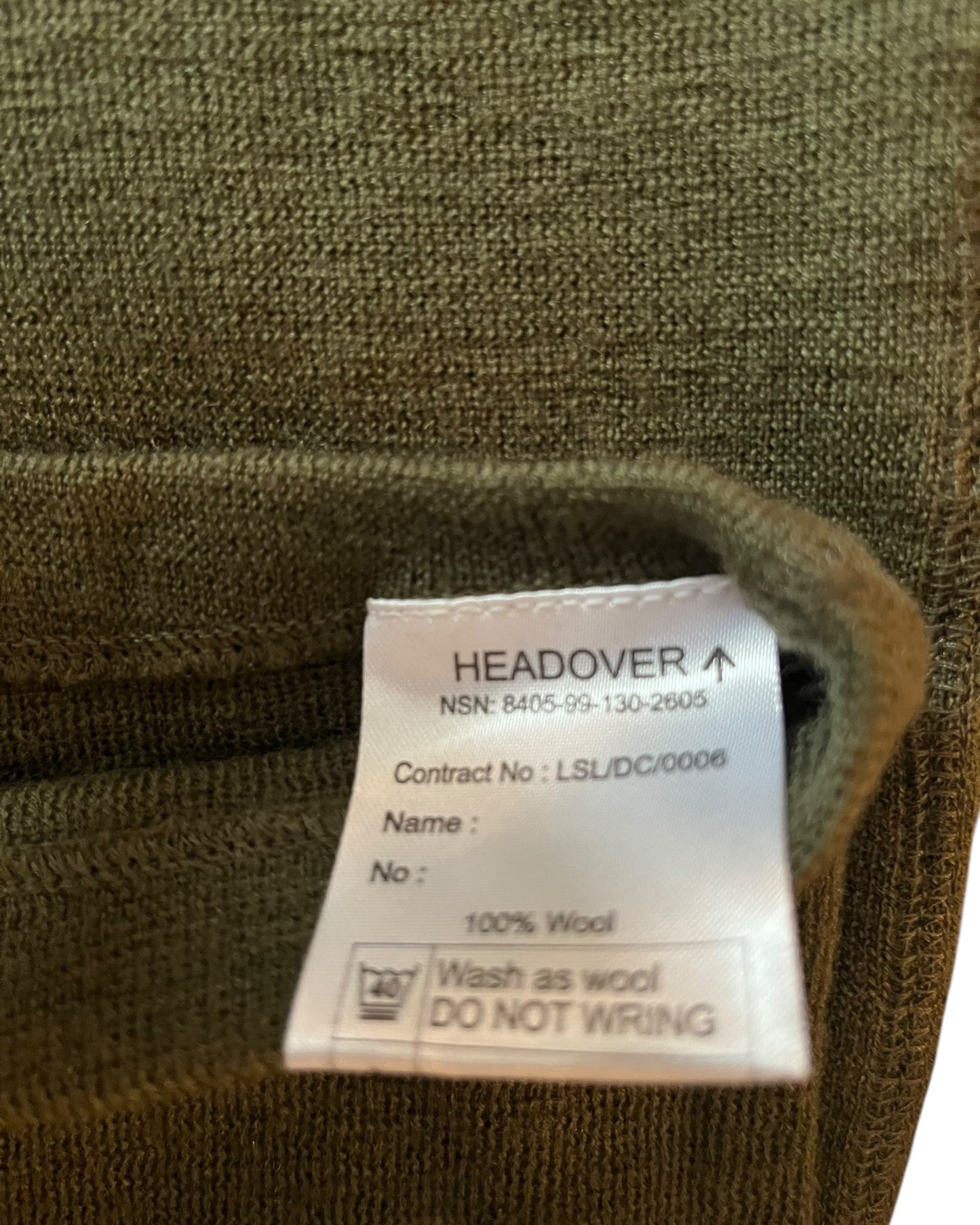 British army Headover - snood 100% wool