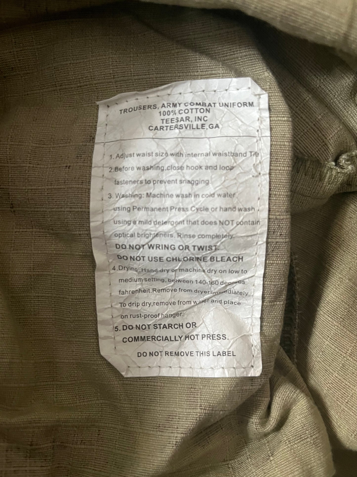 US army ripstop combat trousers