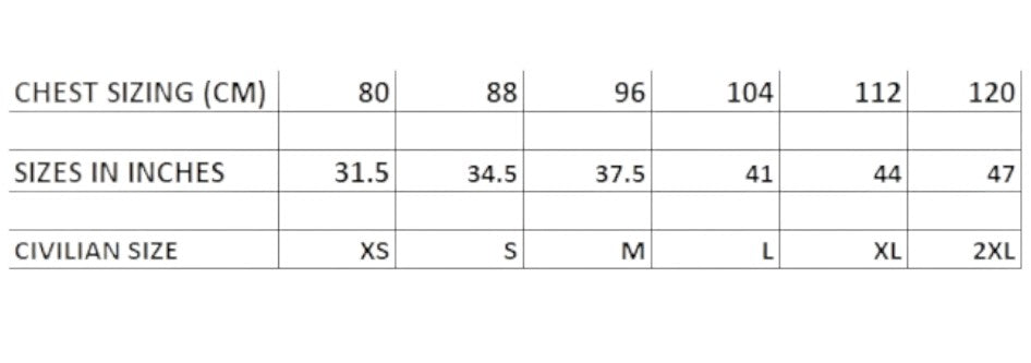Chest Size Letters Sizing and grading – IN2 THE WILDERNESS