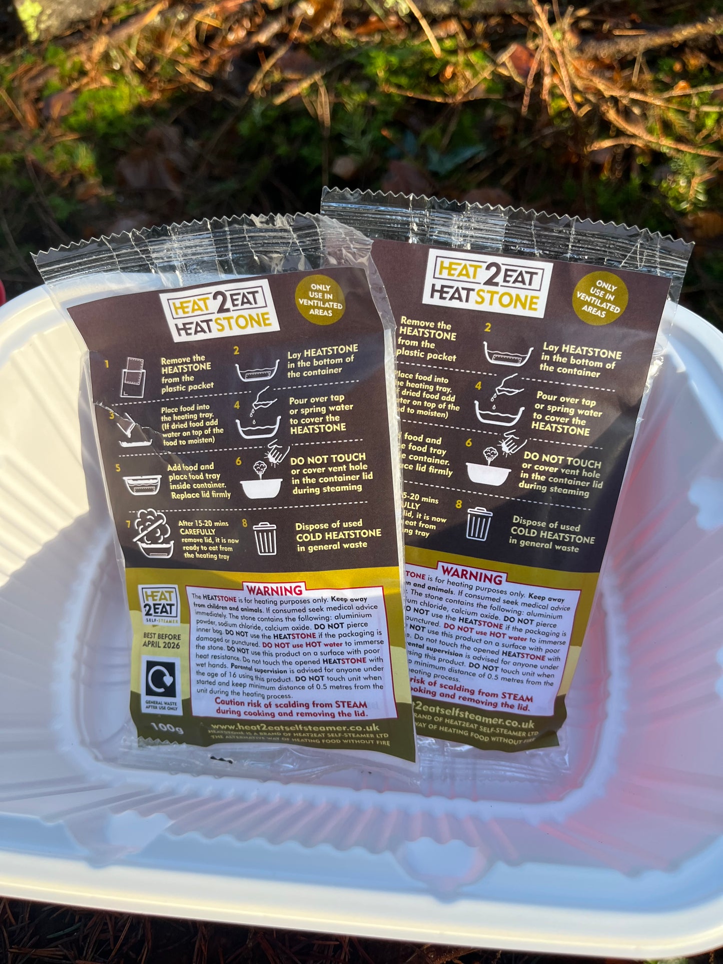 Heat2eat camping stove self steamer and 2x heat stones for camping food Medium