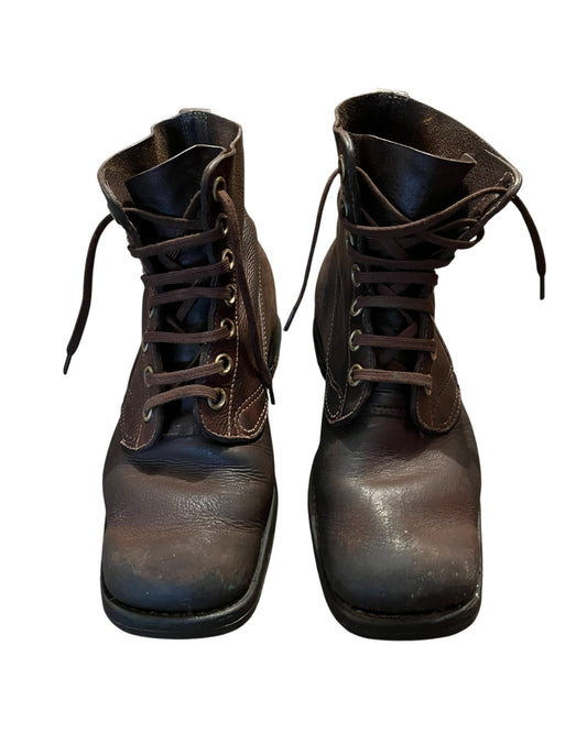 Swedish Army M59 brown leather boots size 7 EU 41