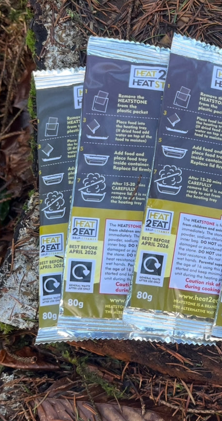 Heat2eat heat stones for ration packs and camping food for small food cooker 80g