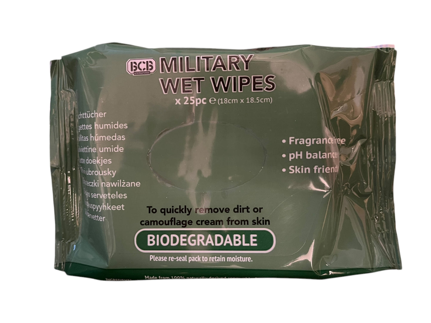 British Army BCB military wet wipes biodegradable  x25.
