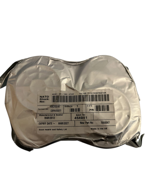 British Army GSR respirator filters pair New expires 2027