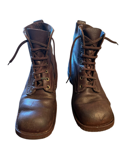 Swedish Army M59 brown leather boots size 44 EU 9.5 UK