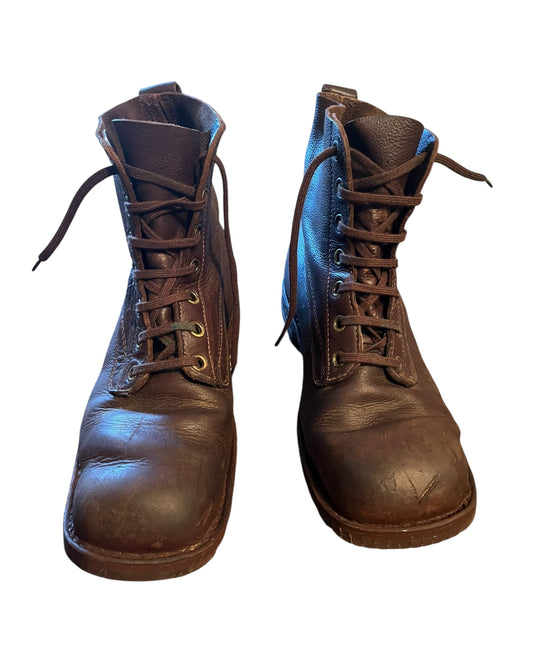 Swedish Army M59 brown leather boots size 44 EU 9.5 UK