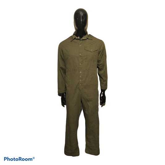 British Army olive green tank coveralls Grade 2 popper fastening