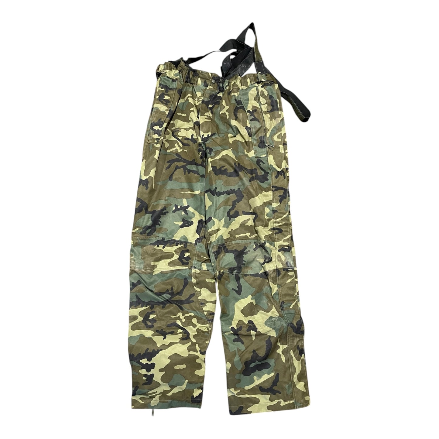 Genuine Spanish army waterproof over trousers and braces