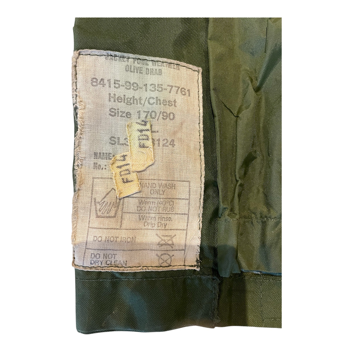 British Army NI olive drab foul weather jacket