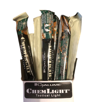 British army issue Chem lights glow sticks Cyalume yellow 30min HI