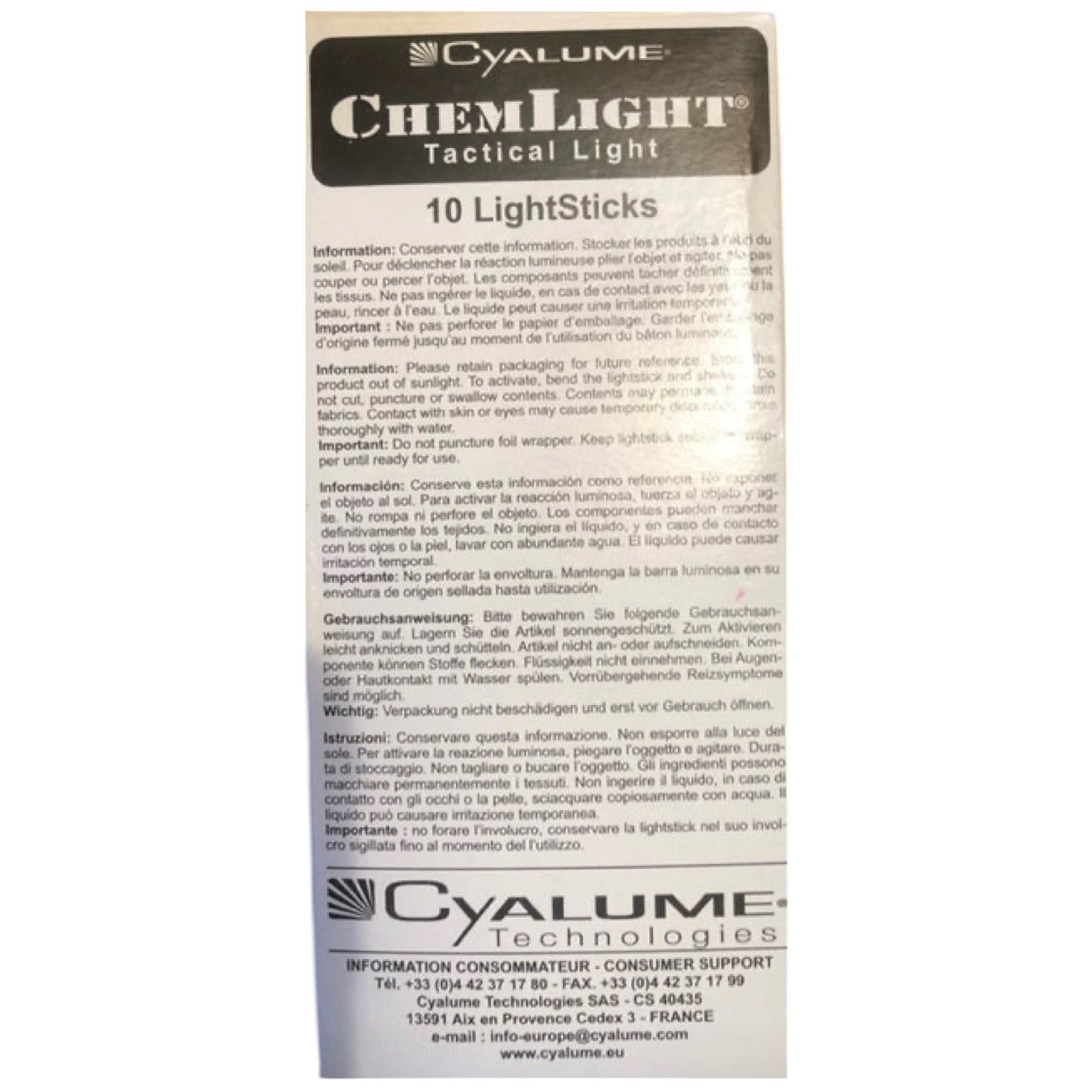 British army issue Chem lights glow sticks Cyalume yellow 30min HI