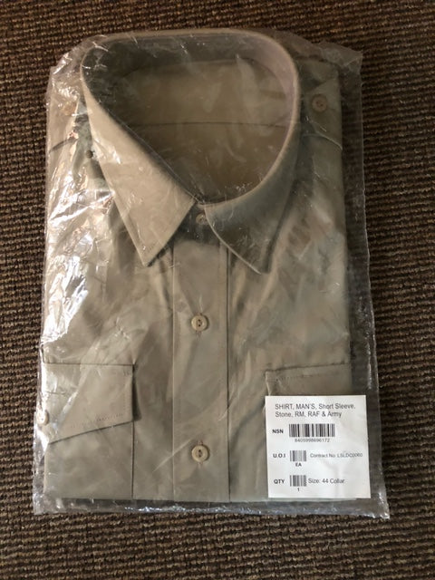 Army, RAF, Royal Marines Men's Short Sleeved Stone Shirt New