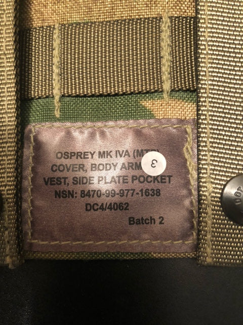 British Army Side plate pocket for osprey mk4 body cover vest