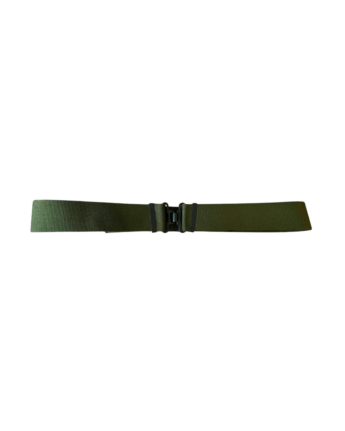 IN2 THE WILDERNESS olive green British army belt featuring a durable adjustable metal clasp buckle