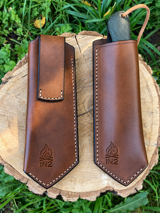 Leather Laplander saw sheath brown leather made to order