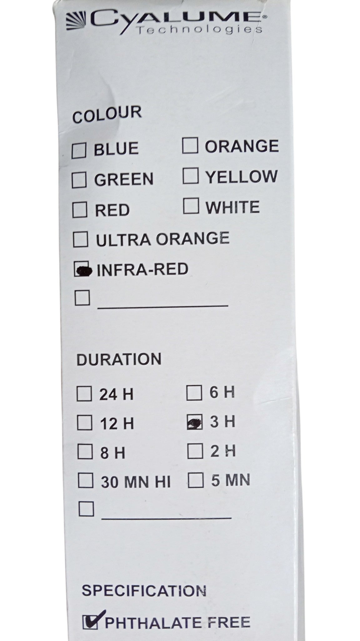 Cyalume ChemLight Tactical Light Sticks INFRA RED