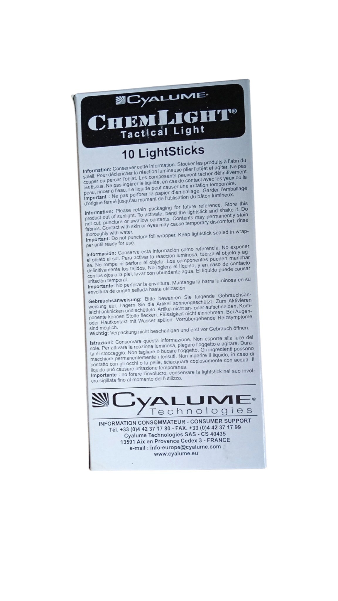 Cyalume ChemLight Tactical Light Sticks INFRA RED