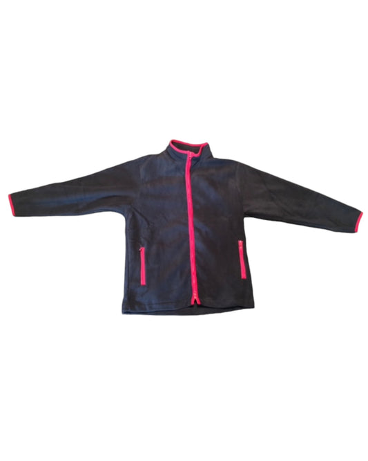 Dark blue cold weather winter fleece red trim