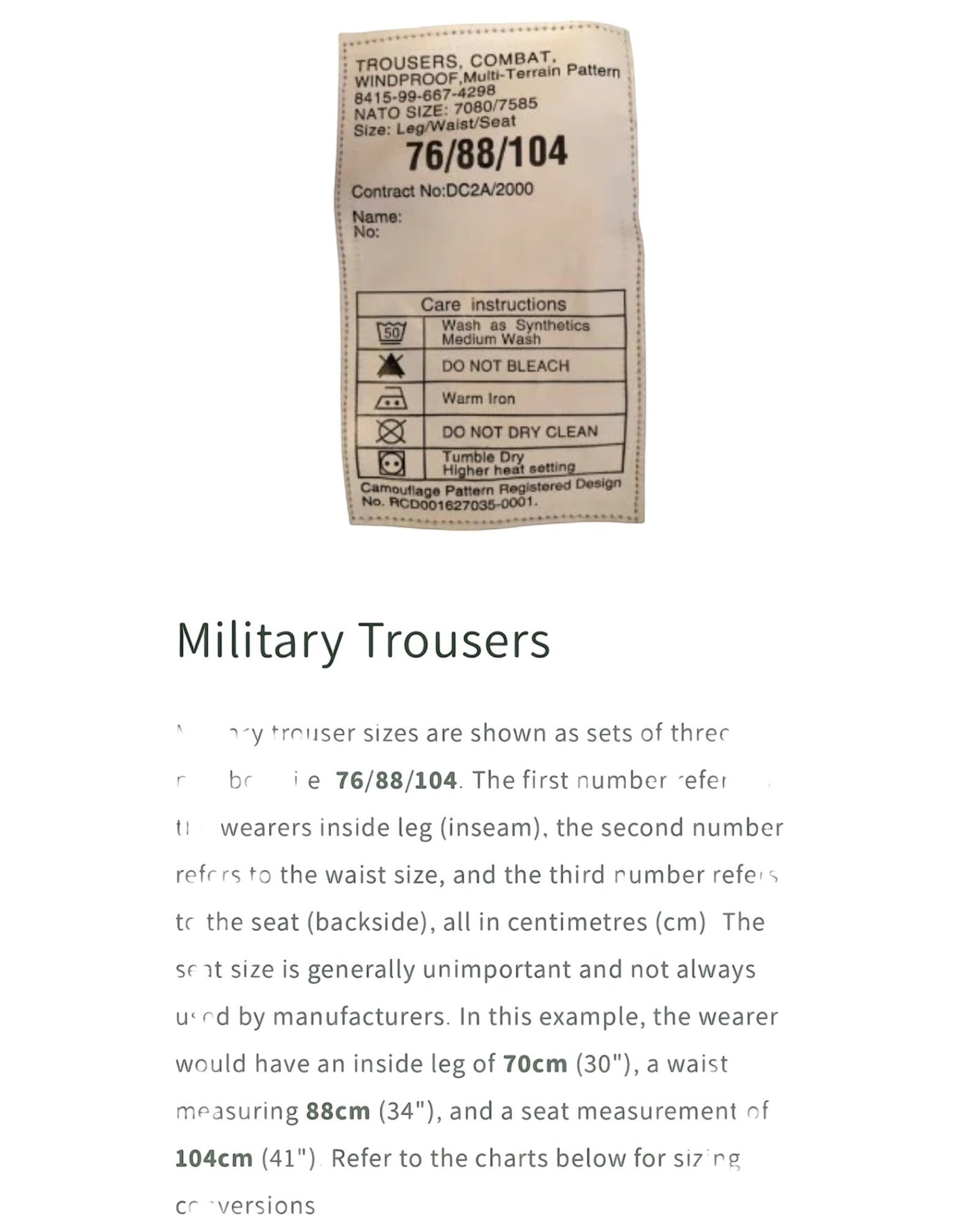 British army MTP combat warm weather trousers New