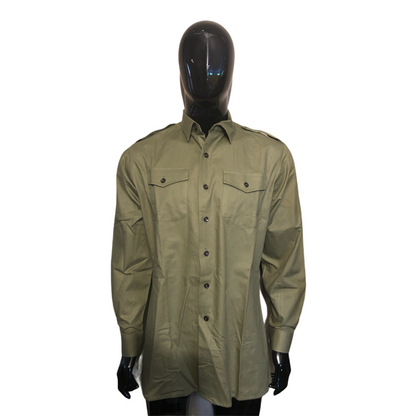 British Army General Service Long Sleeve Shirt Olive old stock 1990s vintage New
