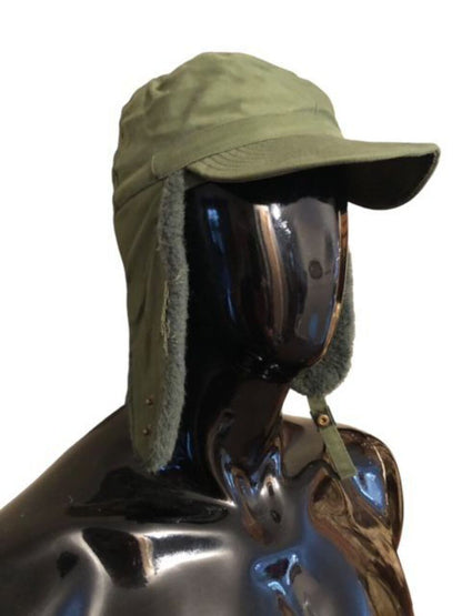 Swedish Army green trapper hat 1967 size 55