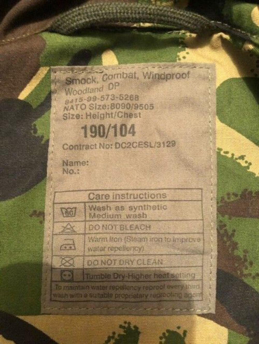 British Army DPM DP windproof smock with wire hood Supergrade VGC