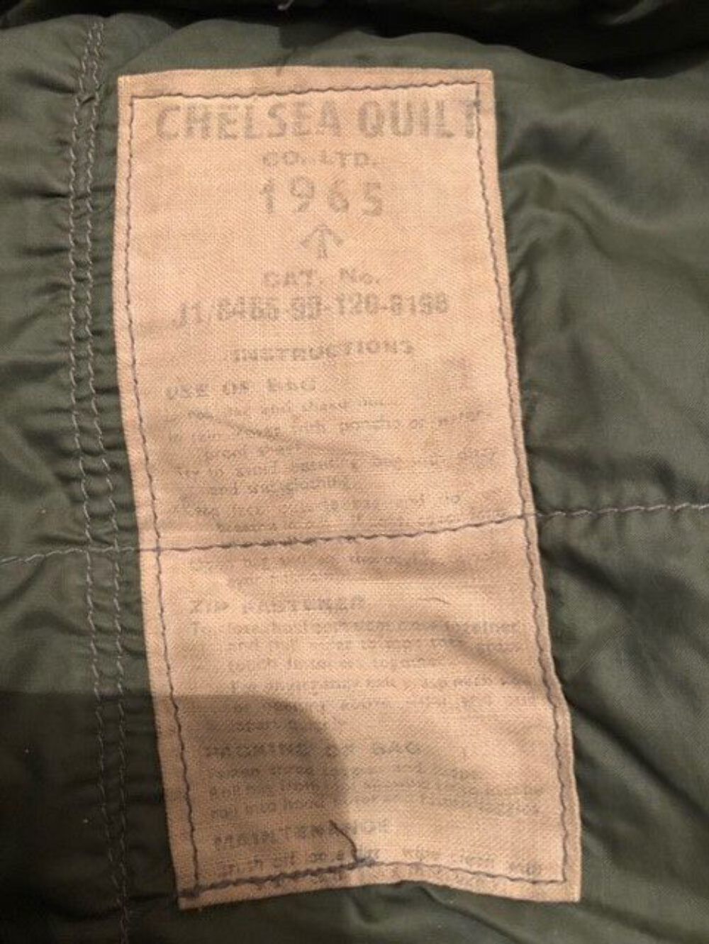 British Army cqc 58 pattern down filled sleeping bag 1965