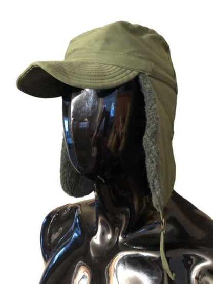 Swedish Army green trapper hat 1967 size 55