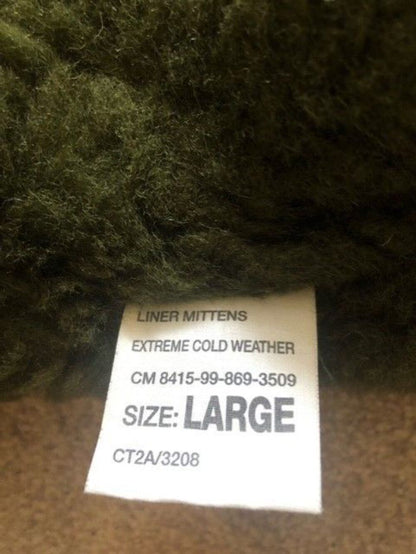 British Army extreme cold weather inner mittens liner large wool blend