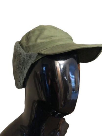 Swedish Army green trapper hat 1967 size 55