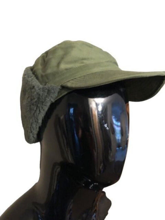 Swedish Army green trapper hat 1967 size 55